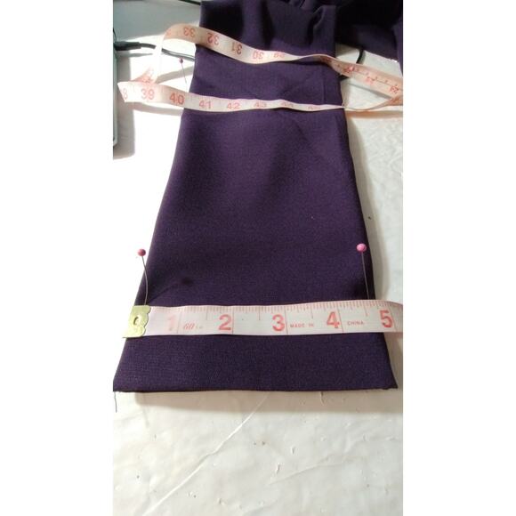 Adolfo Studio Woman Purple Suit Size 8 Jacket Pencil Skirt Lined Slits Back Zip - Picture 10 of 11